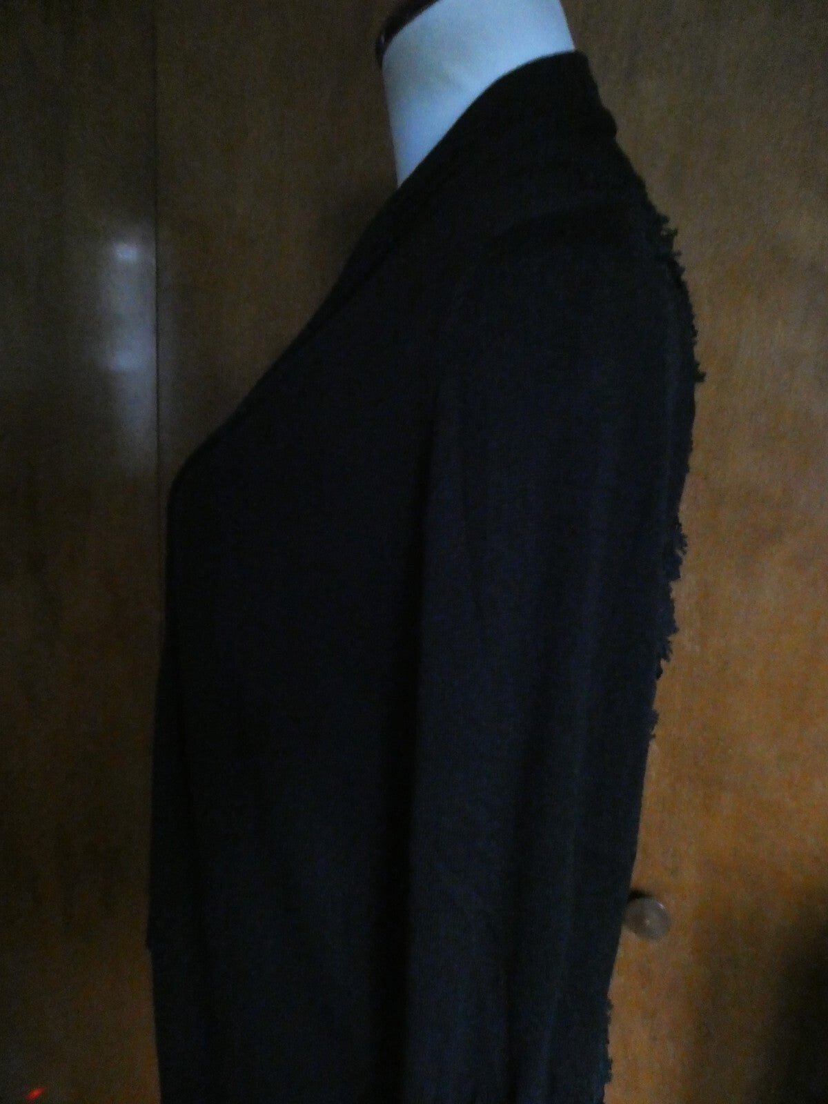 Catherine's Women Black Sheer Open Front Cardigan Long Sleeves Medium