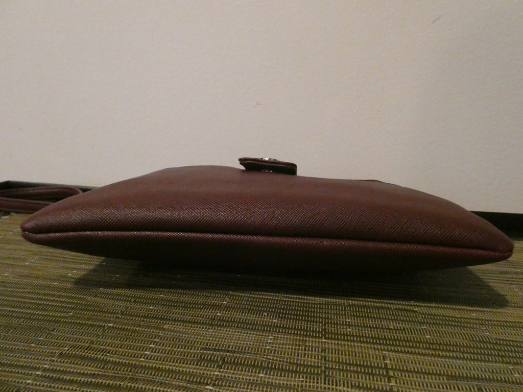 GIANI BERNINI Wristlet Purse Canvas Burgundy Pink Gold Wallet Pouch Bag