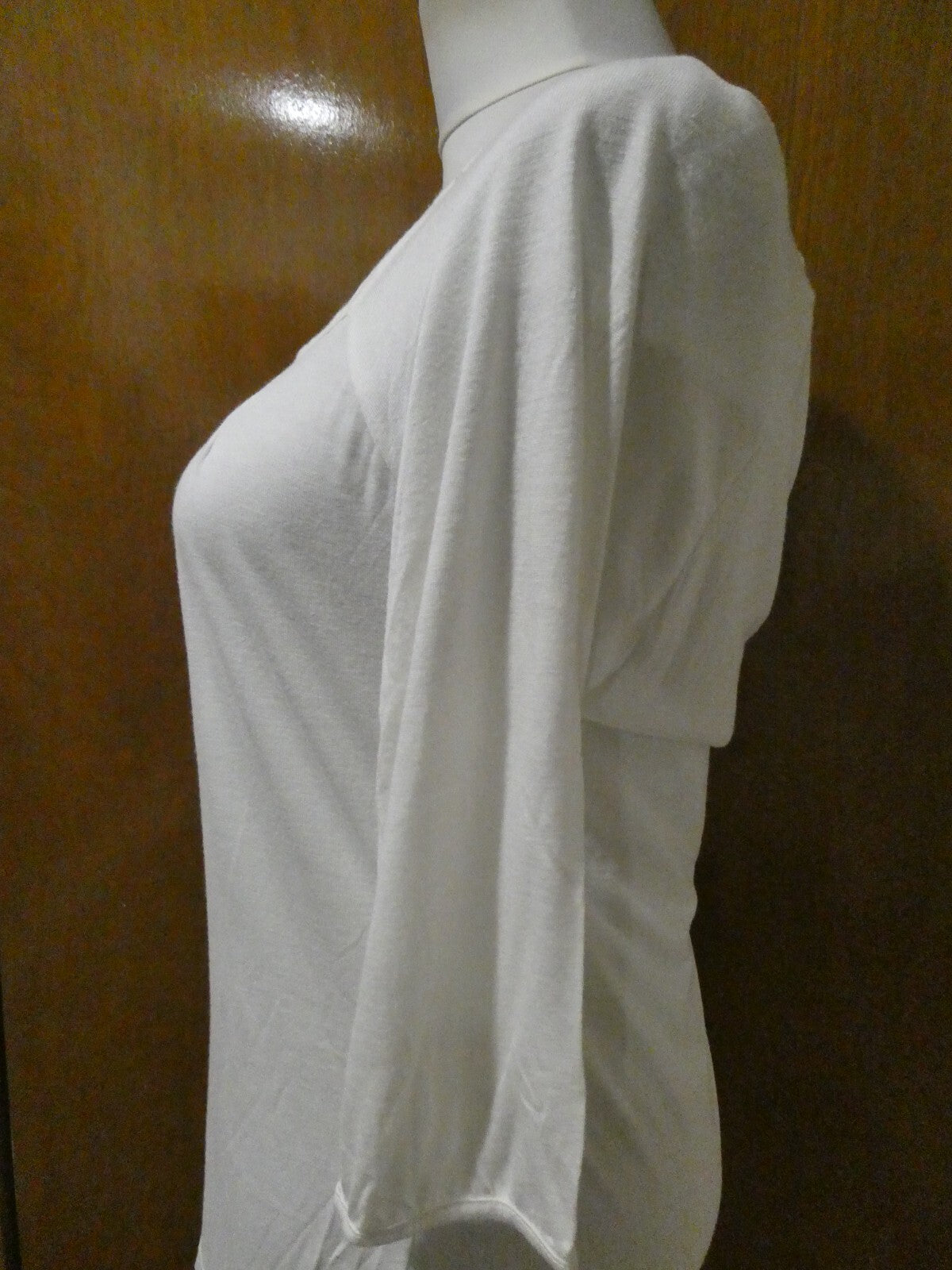 Vertigo Paris women's 3/4 sleeves ivory viscose detailed tunic top size medium
