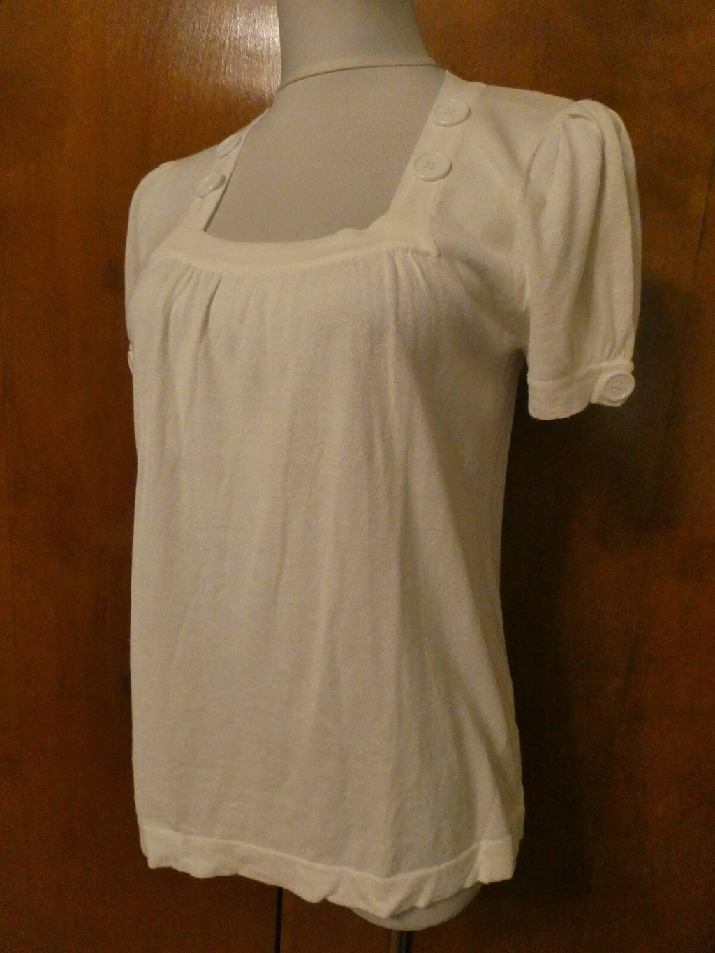 Population POP Women's White Stylish Cotton/Viscose Top Size P/M