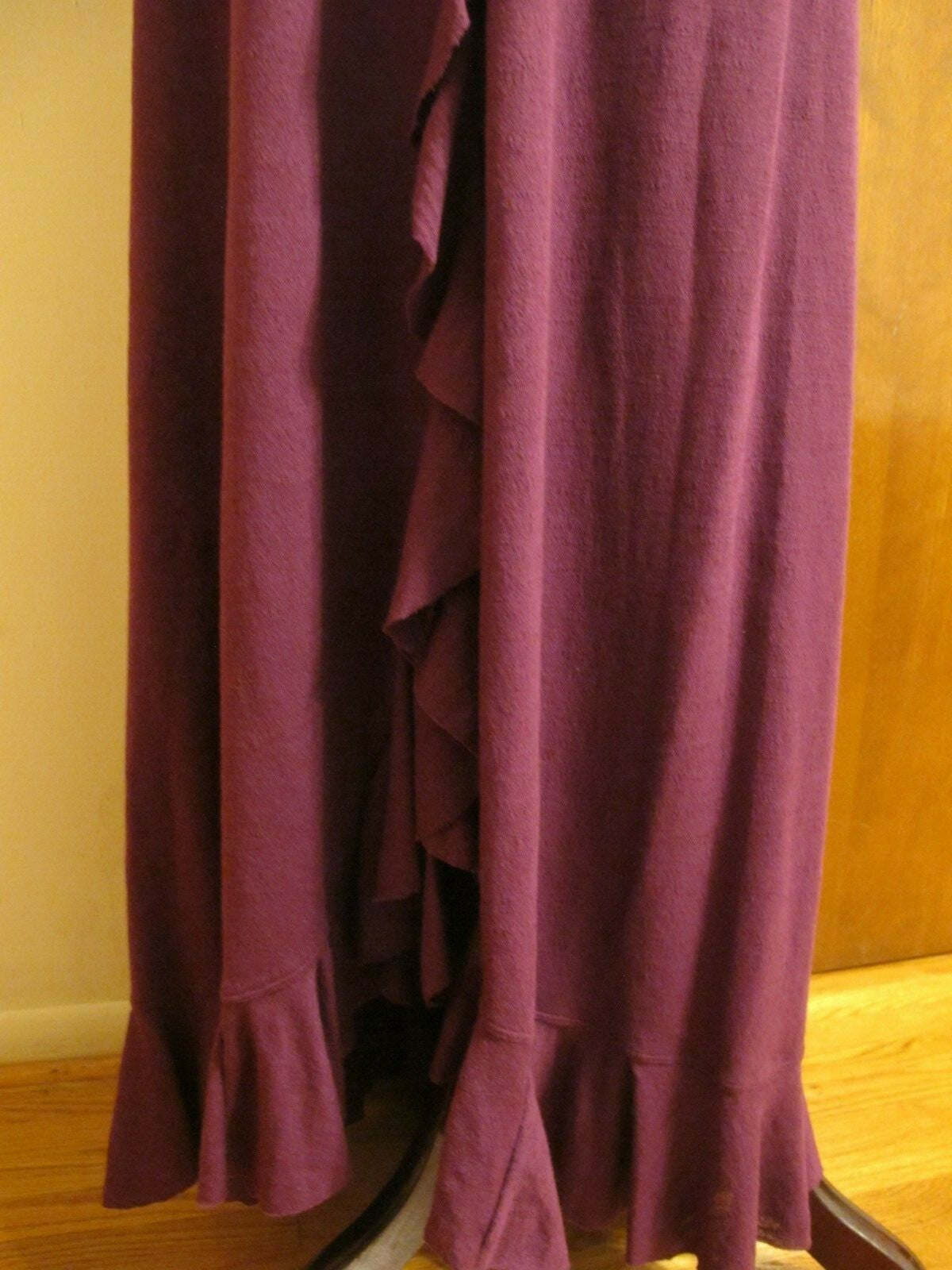 Free People Women's Plum Berry Detailed Long Soft Cotton Polyester  Skirt Small 