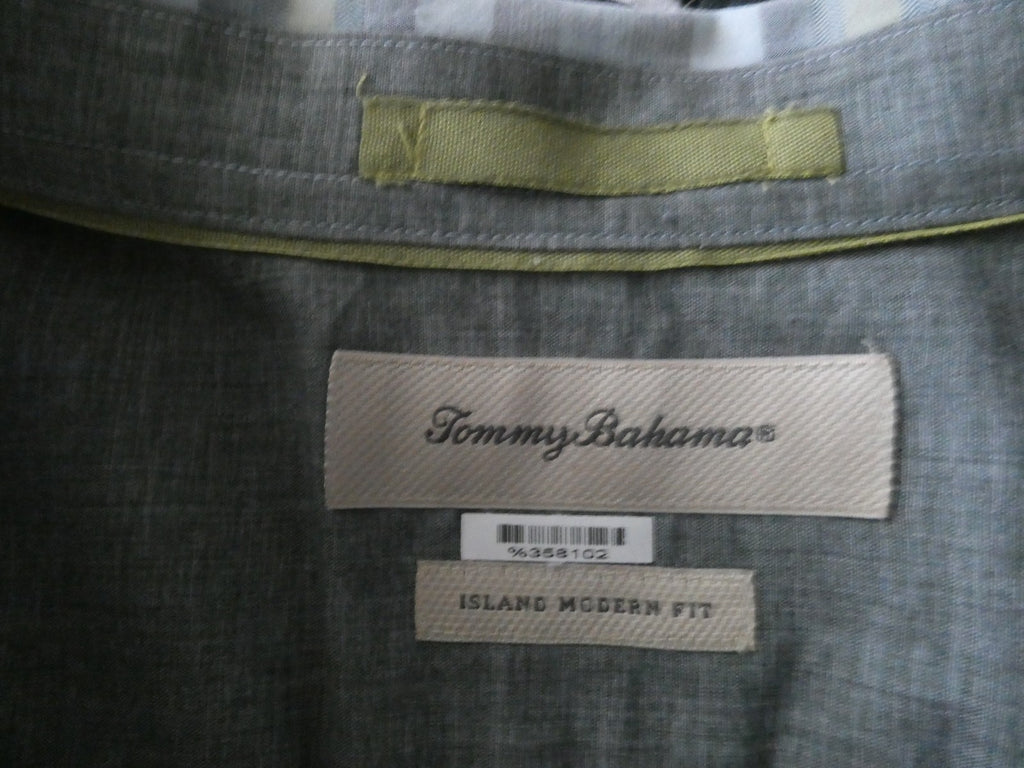 Tommy Bahama Island Modern Fit Shirt Men's XL Plaid 100% Cotton Button Front