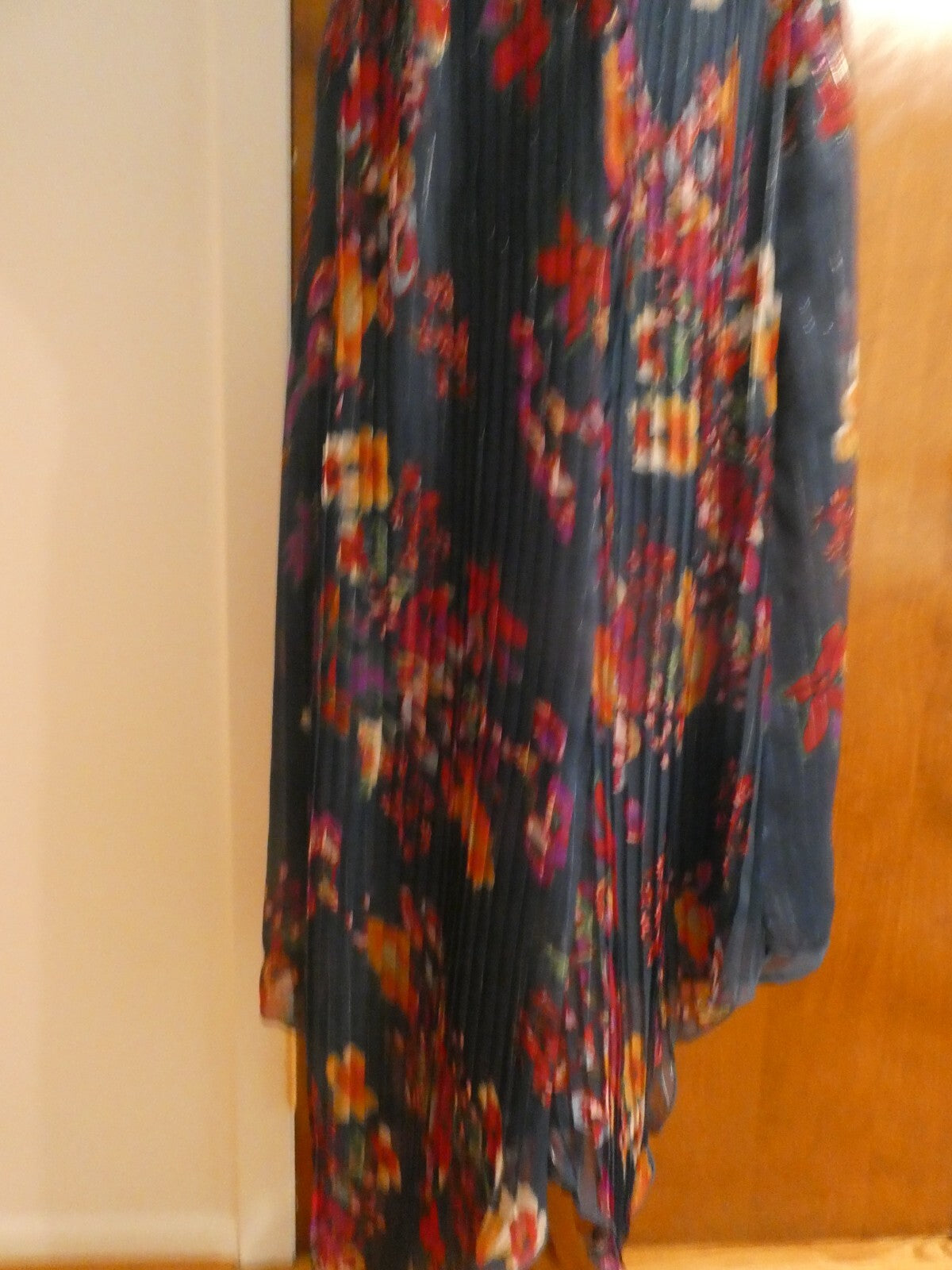 Walter Baker Teri women’s blue floral pleated lined evening dress size 10