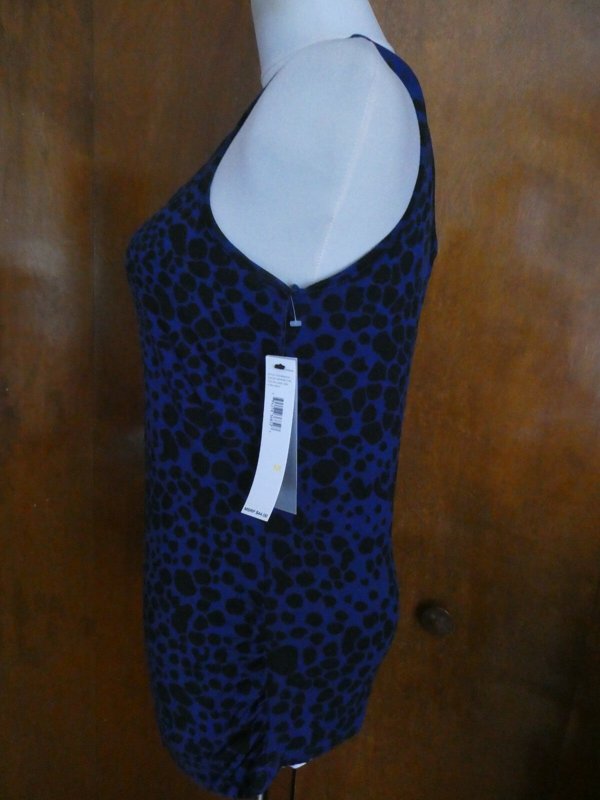 DKNY women's black/blue viscose top size Medium Style# 72206955CA