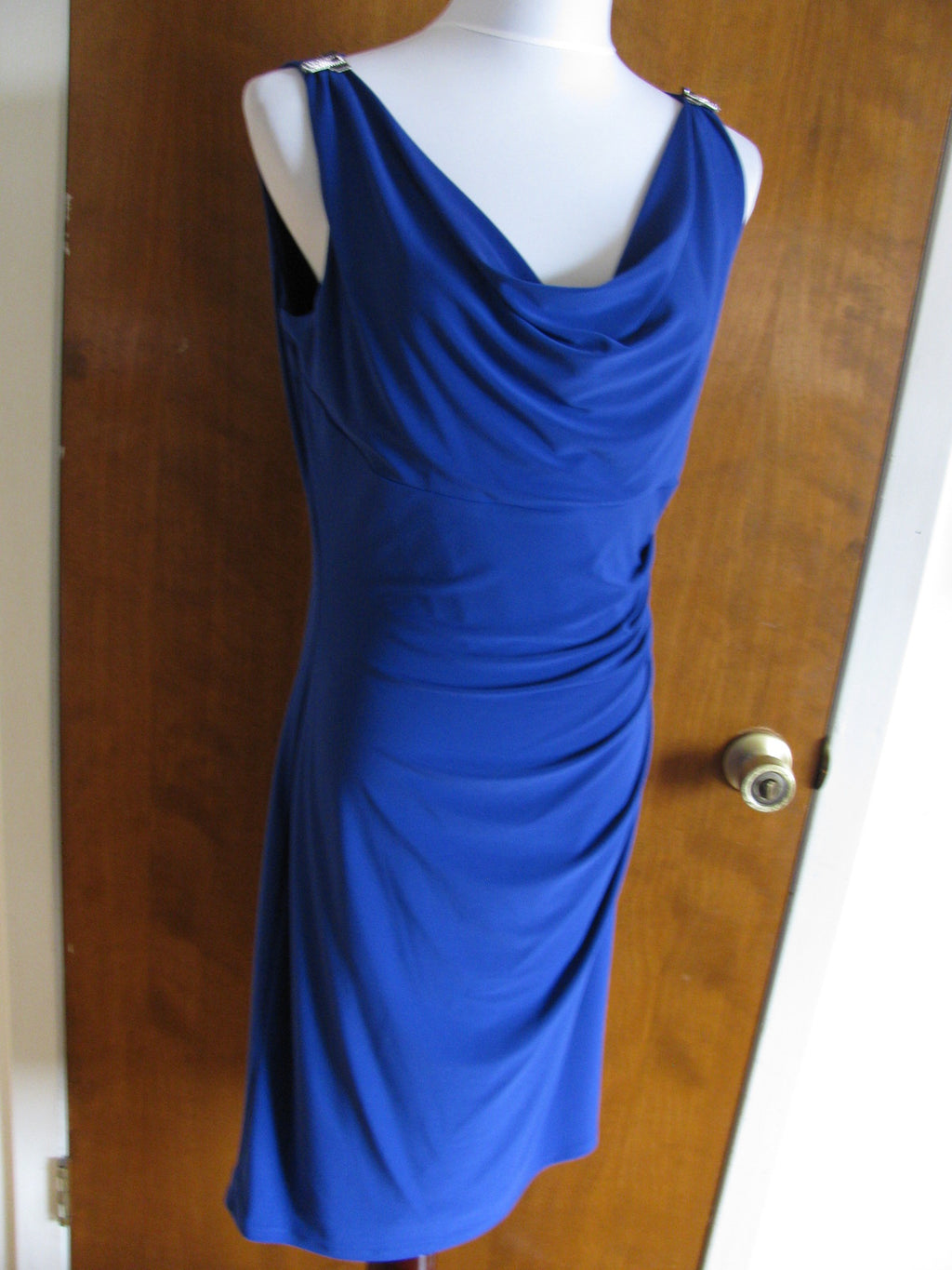 Ralph Lauren women’s blue evening  drape dress New