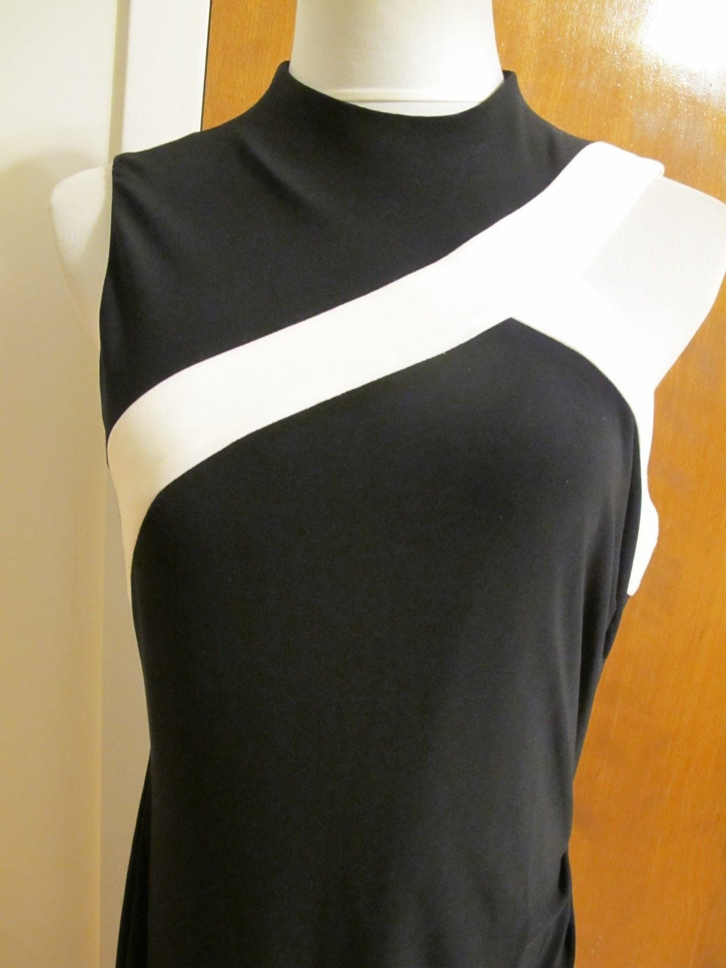 Ralph Lauren Women's Black White Evening Lined Dress 14