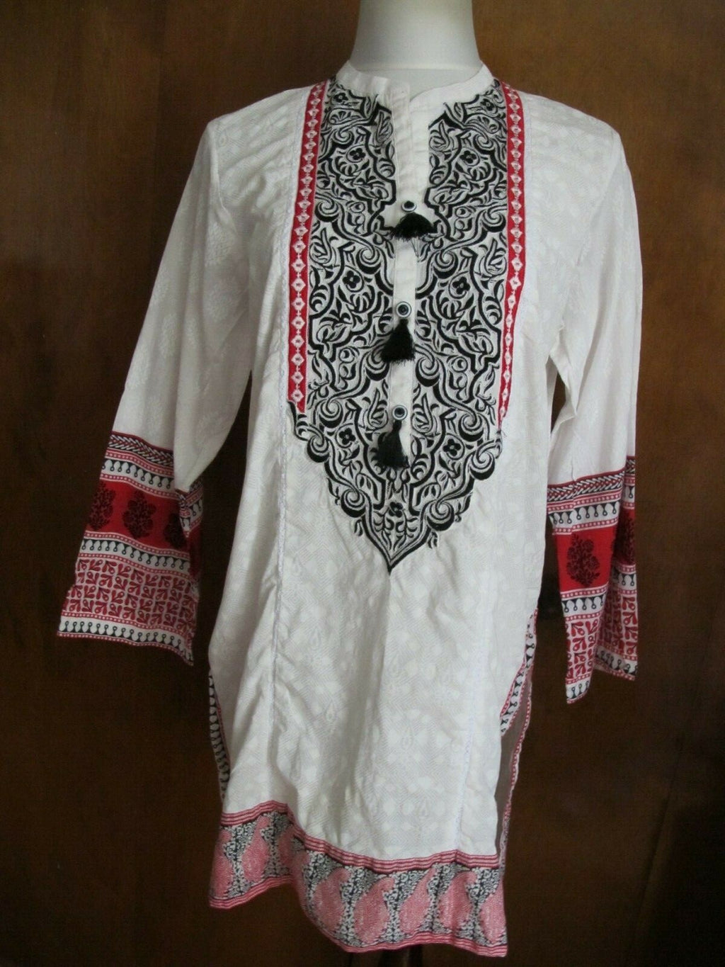 Lime Light Women’s White Embroidered  Cotton Tunic Top Or Swim Cover Large