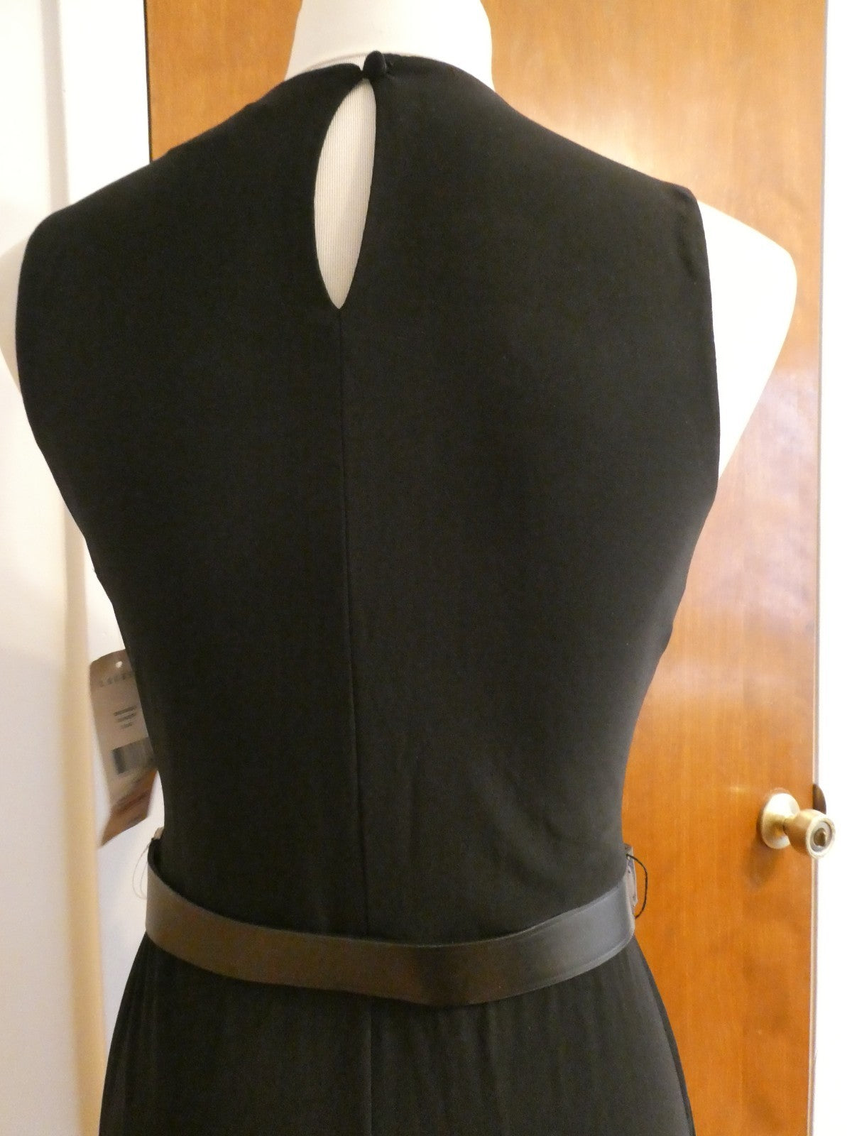Ralph Lauren women black maxi evening dress draping at the bodice size 4