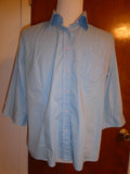 Avenue Women’s Top Size 18/20 Blue Button Front 3/4 Sleeve Stretch Plus