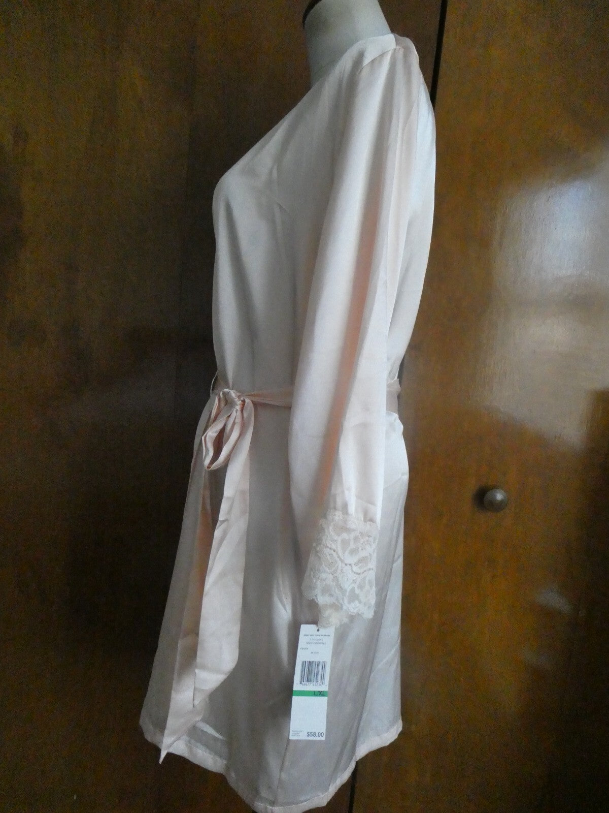 Jones New York women's peaslk wrap bath robe spa size L/XL fits size large $58