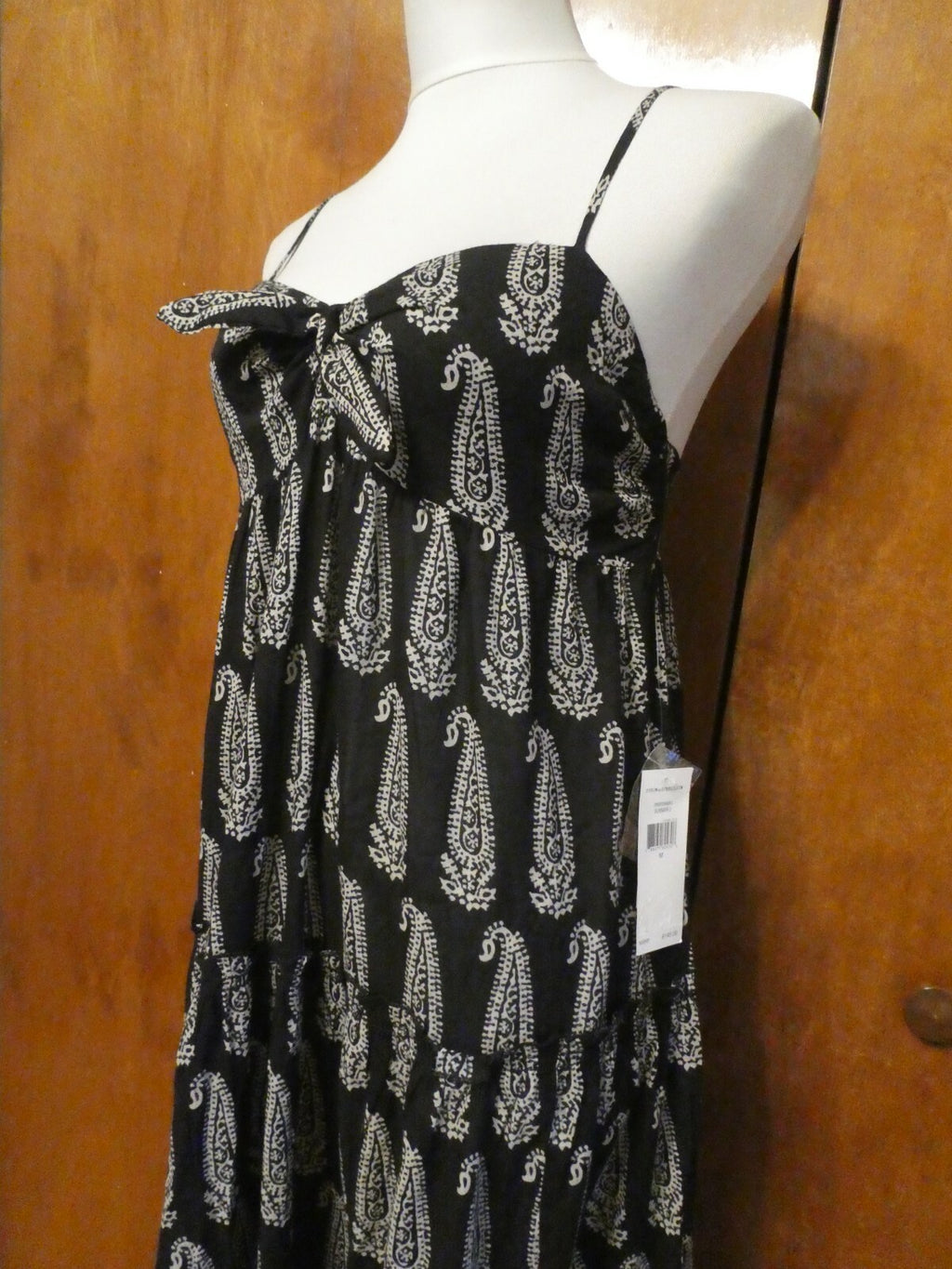 Denim & Supply women's black combo maxi cotton dress New