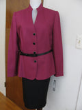 Tahari Asl Women’s Purple Belted 2 Piece Skirt Suit Size 16P New
