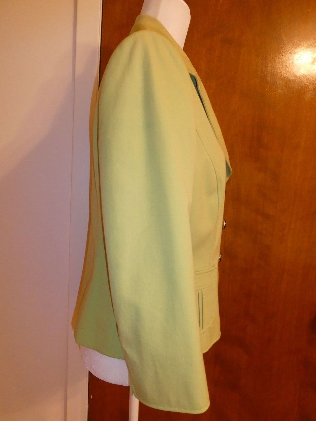 Tahari Arthur S. Levine Women's Blazer Jacket Lime Green Cotton Stretch Size 8