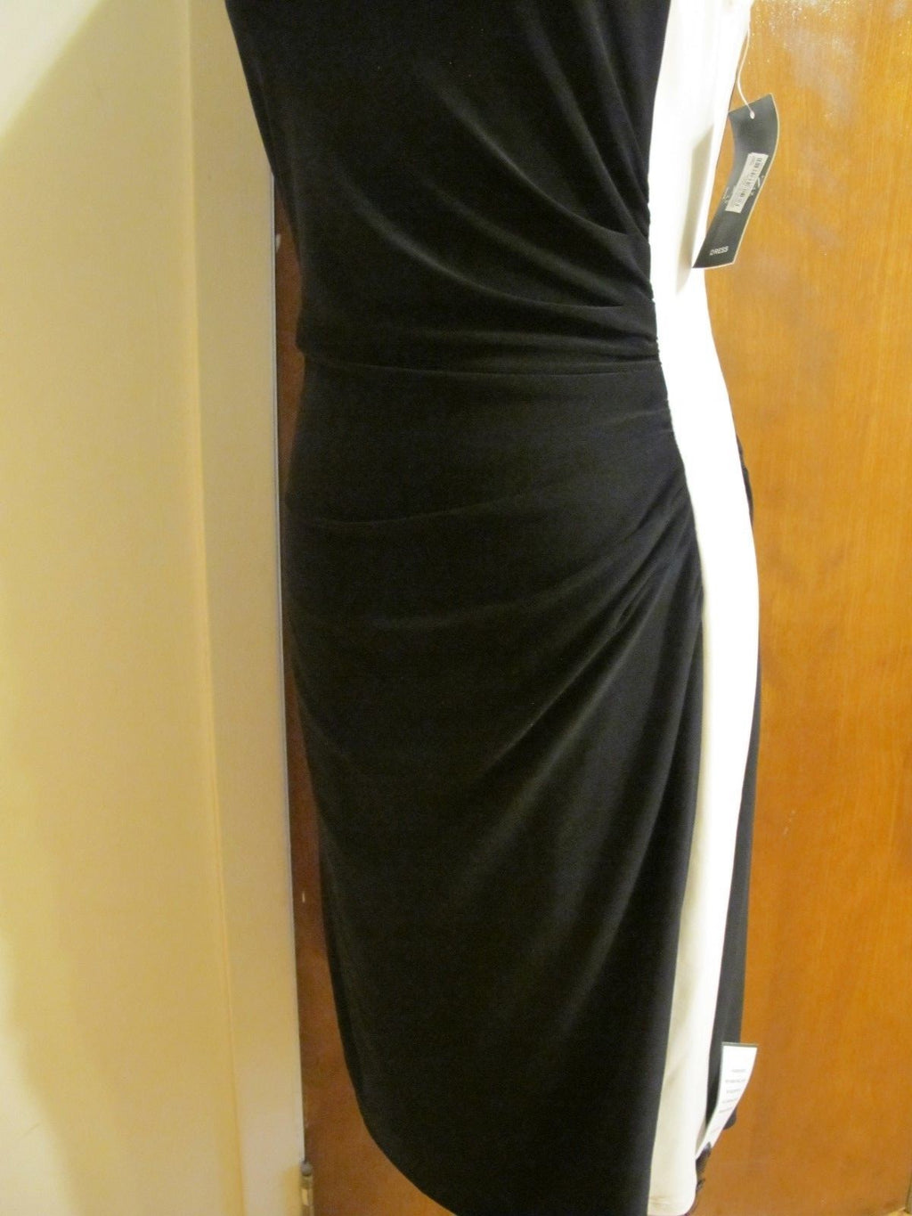 Ralph Lauren Women's Black White Evening Lined Dress 8