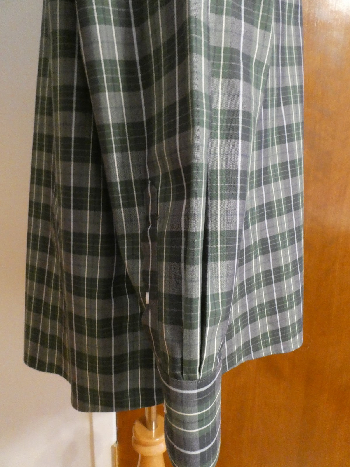 Nordstrom Men Shop Classic XXL Green Plaid Shirt Cotton Wrinkle-Free Classic Fit