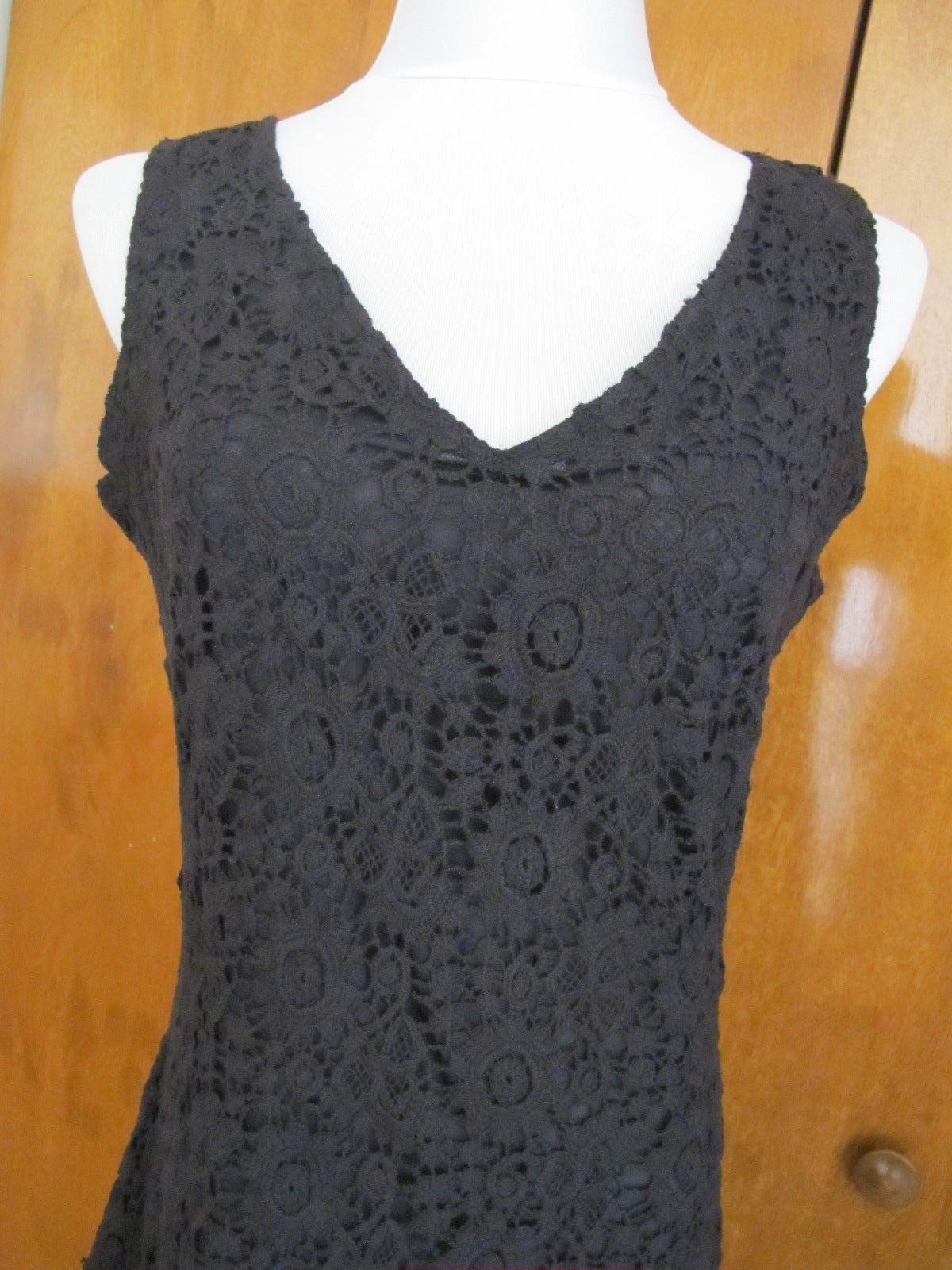 Ralph Lauren women’s black lined crocheted cotton dress 2 Runs big