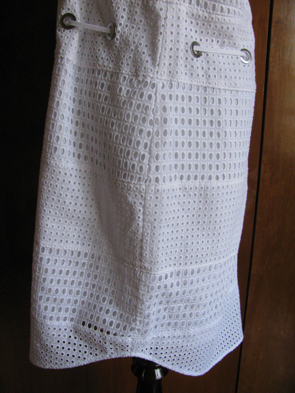 Michael Kors women’s white cotton eyelet mini dress New