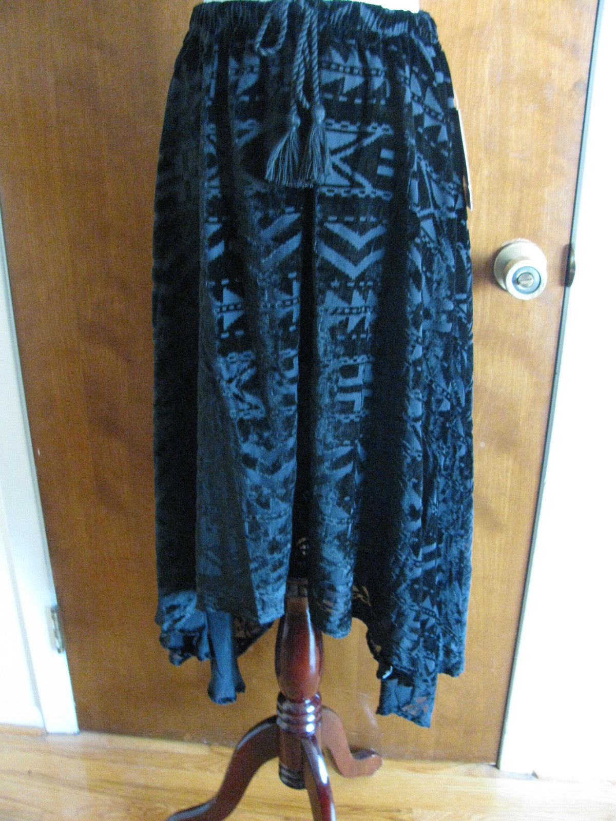 Denim & Supply women's black velour lined asymmetrical skirt XL 