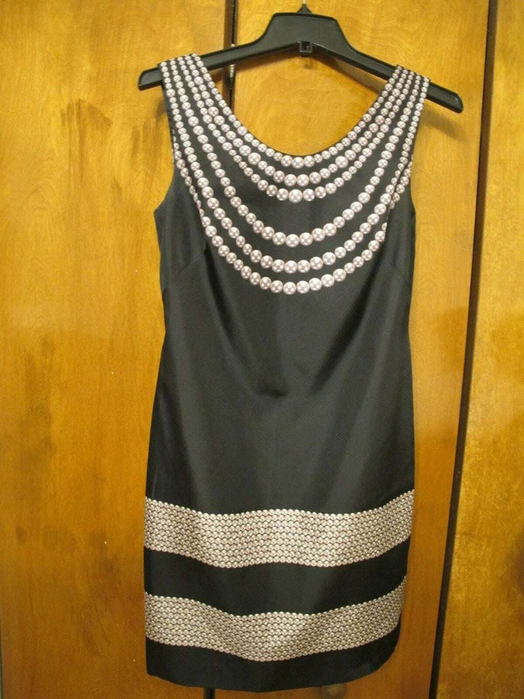 Marchesa Notte women's black beige lined 100% silk dress size 2