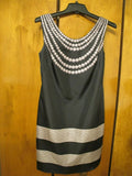 Marchesa Notte women's black beige lined 100% silk dress size 2