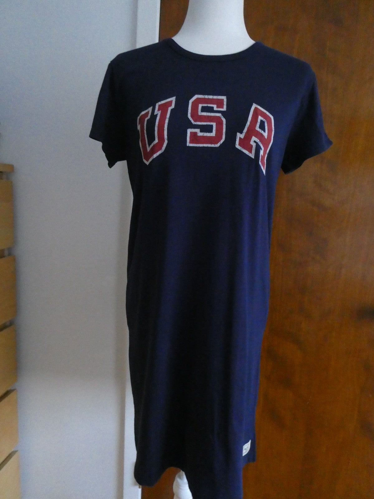 Polo Ralph Lauren 2016 Team USA Olympic Dress Women Navy Blue Cotton USA Graphic
