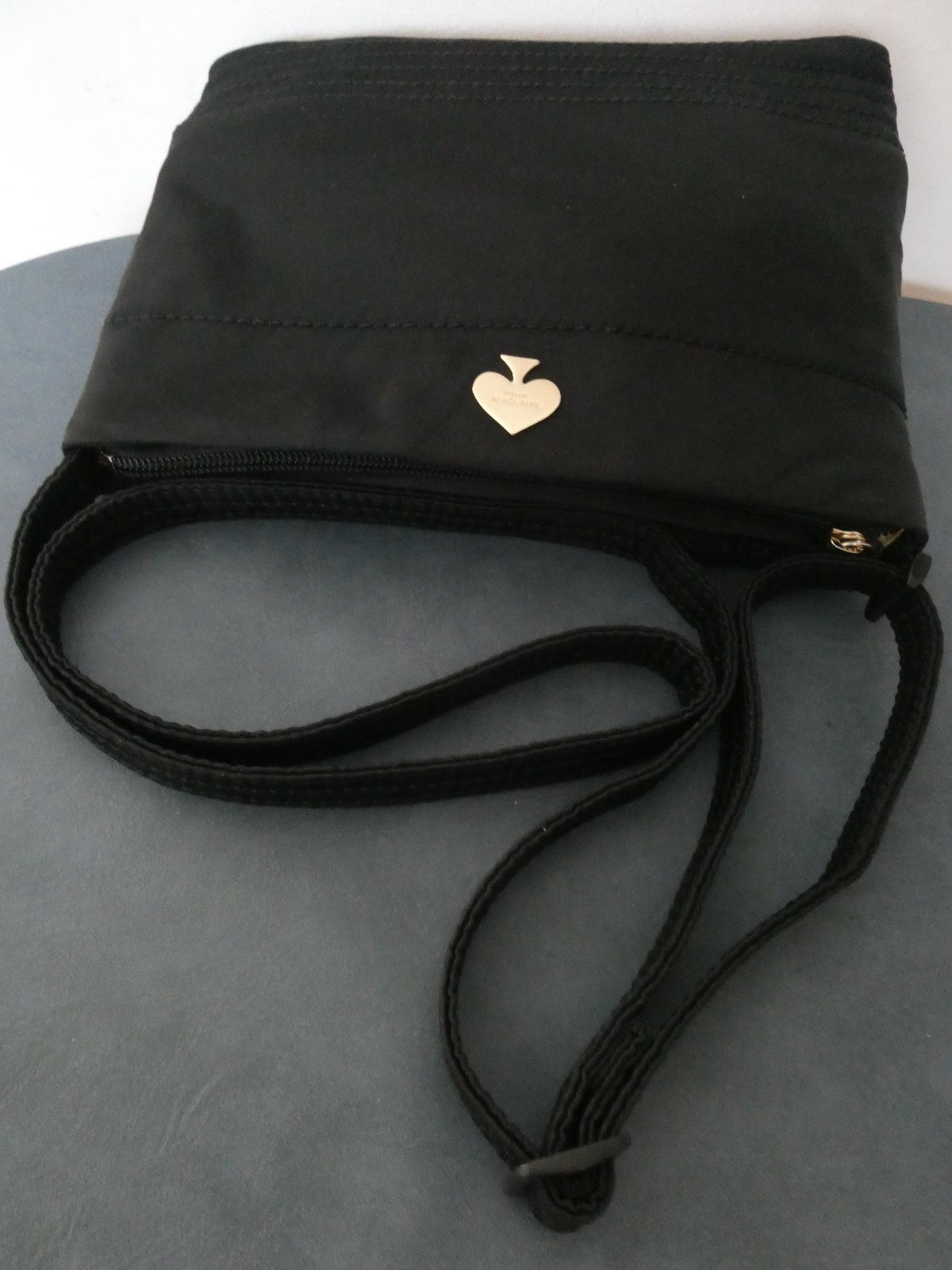 Kate Spade New York Black Nylon Crossbody Bag Zip Top Adjustable Strap