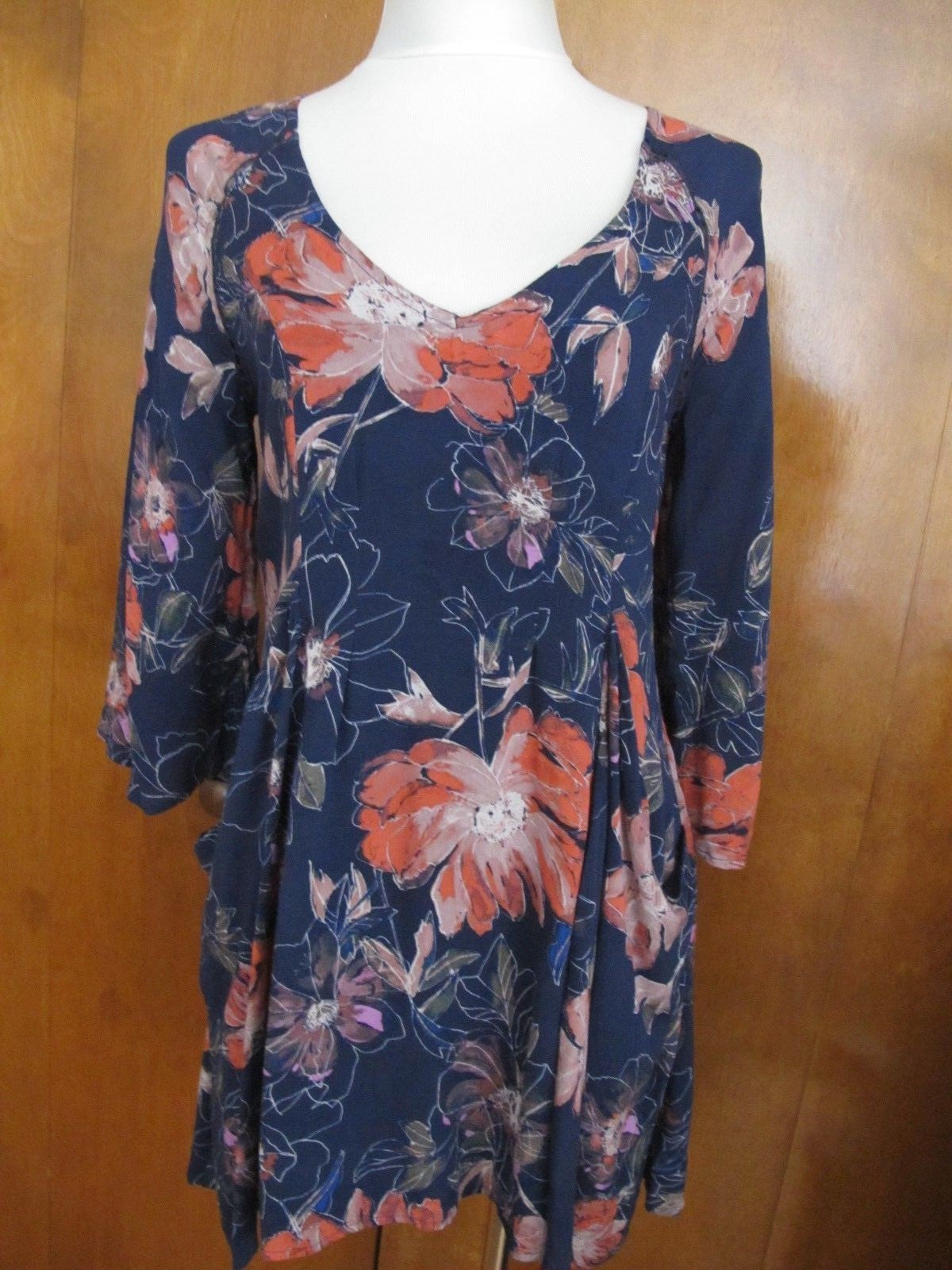 Free People women’s multi color relaxed fit short lined new soft rayon dress 2