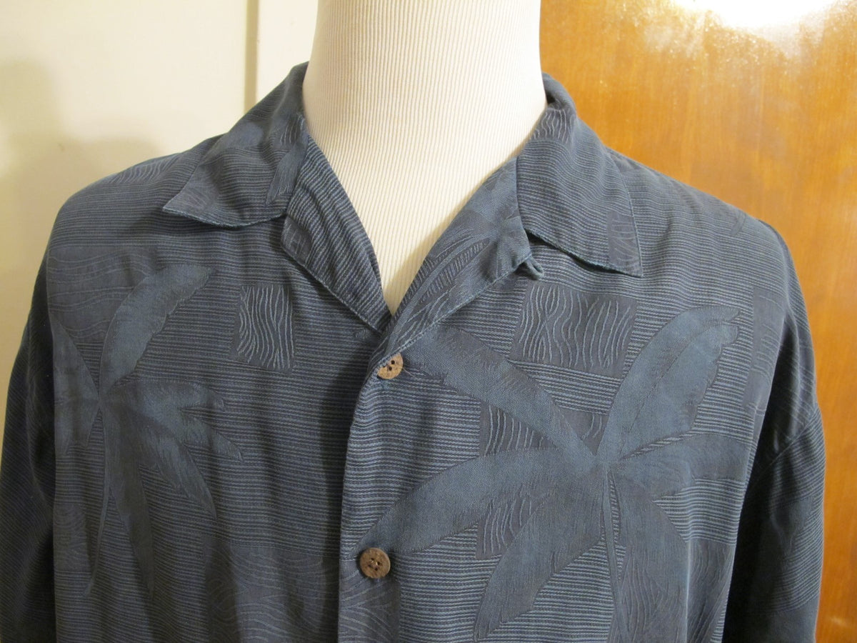 Tommy Bahama Men's Summer Silk Multi Color Blue Black Shirt Size Large 
