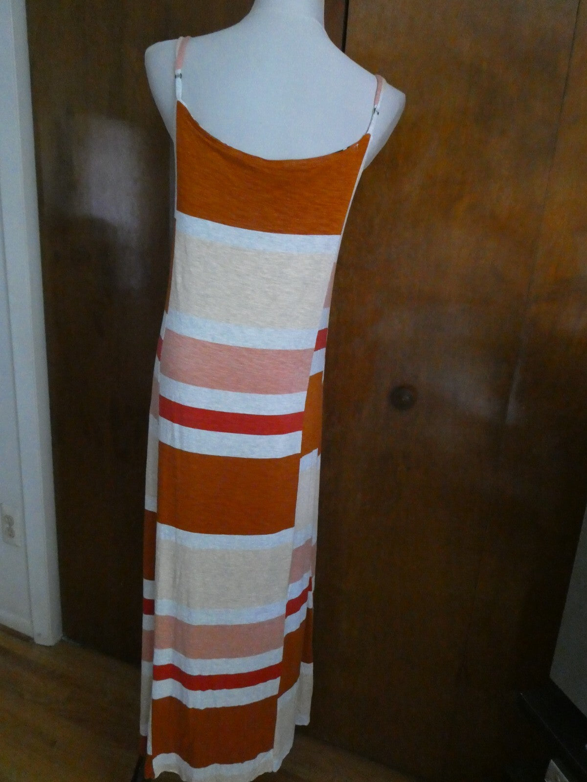 Anthropologie Dolan Multicolor long Lined Spagetti Straps Dress Size Large