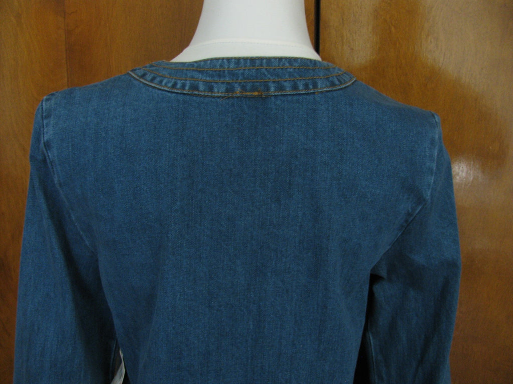 Free People women's denim henrix blue detailed tunic top New