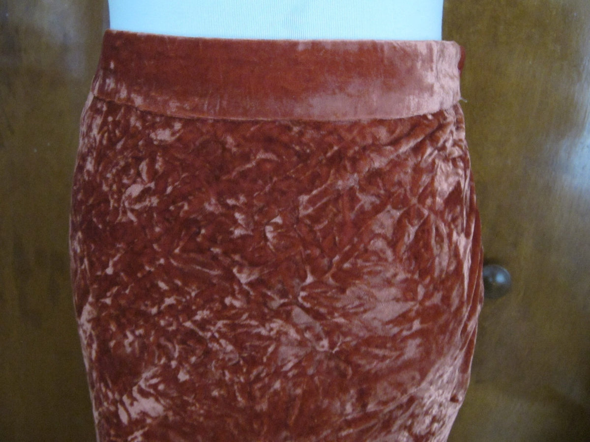 Anthropologie Maeve Women's Pink Rose Velour  Skirt New