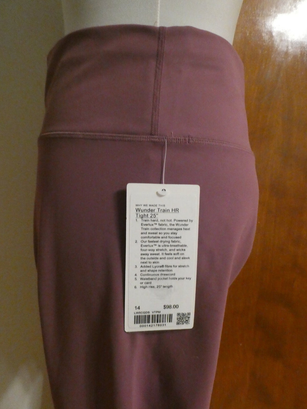 Lululemon Women's Wunder Train Running Soft Brushed Pant Tight 25"