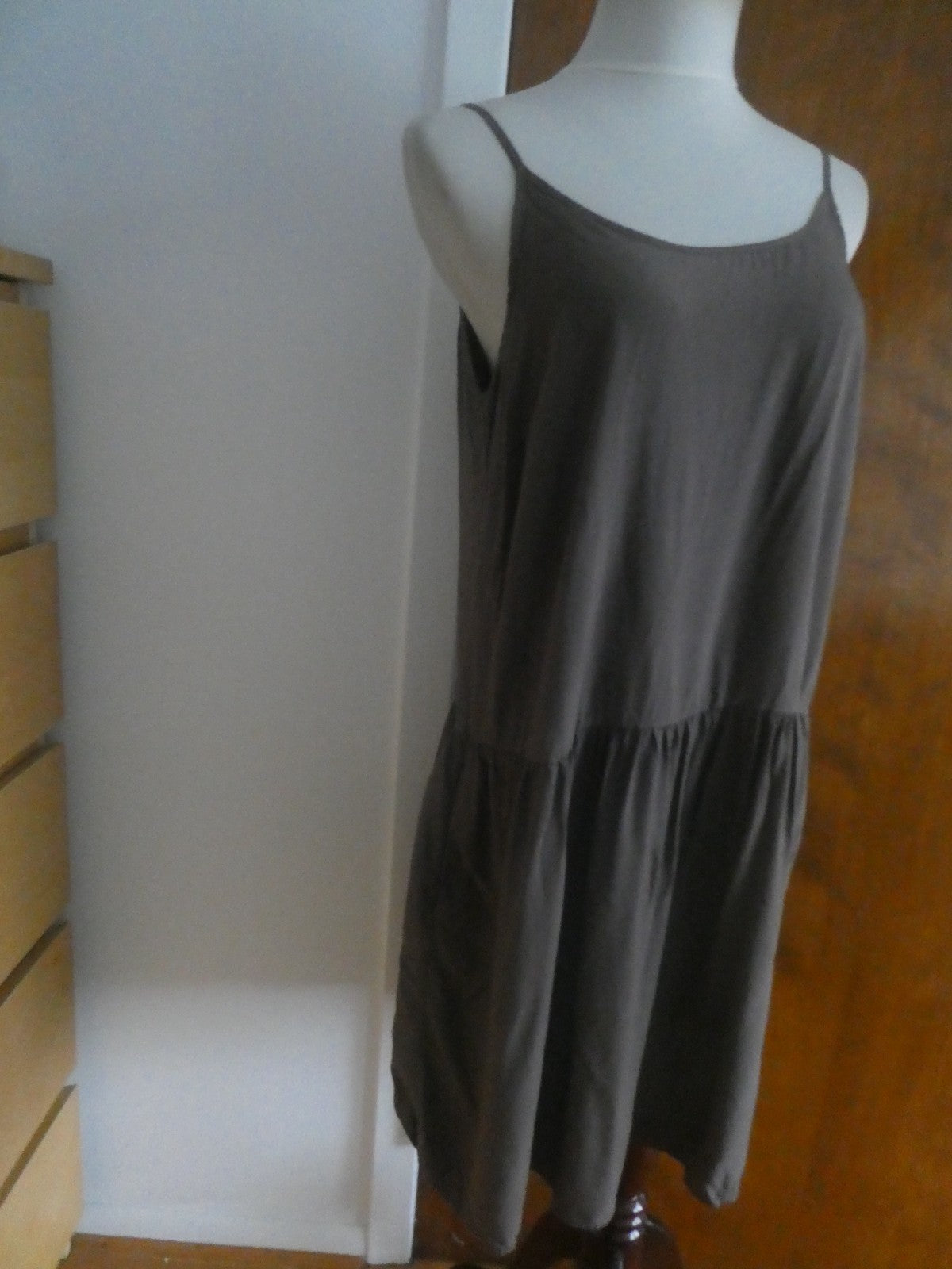 Unit QLO women's light brown 100% rayon summer dress size Large