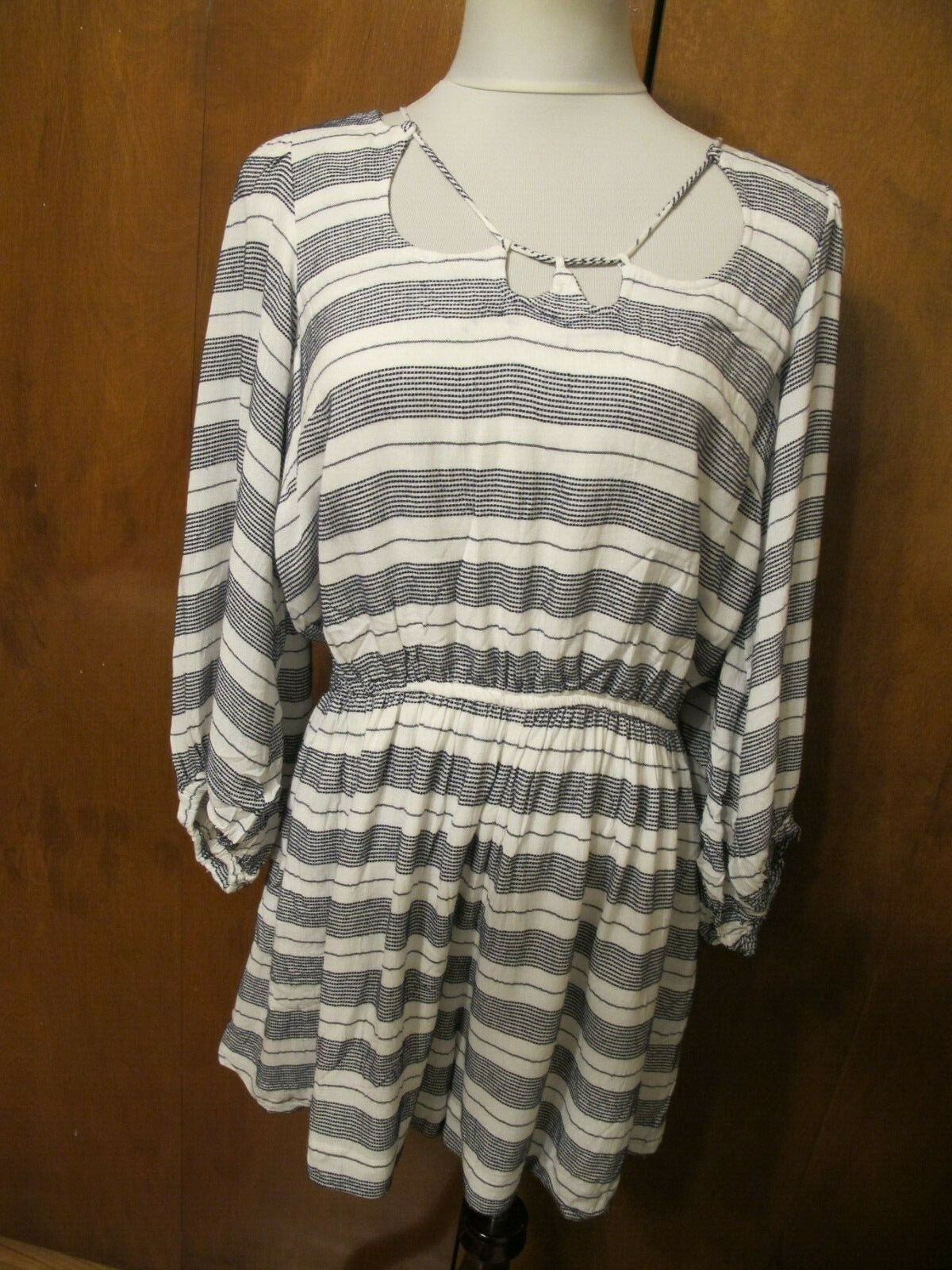 Anthropologie Holding Horses White/Black Lined Tie Romper Jumpsuit Large