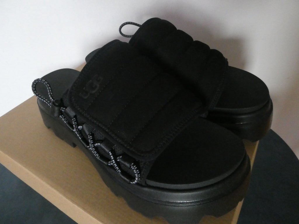 UGG Callie Platform Slide Sandals Black Women US 11 EU 42 New Chunky Lug Sole