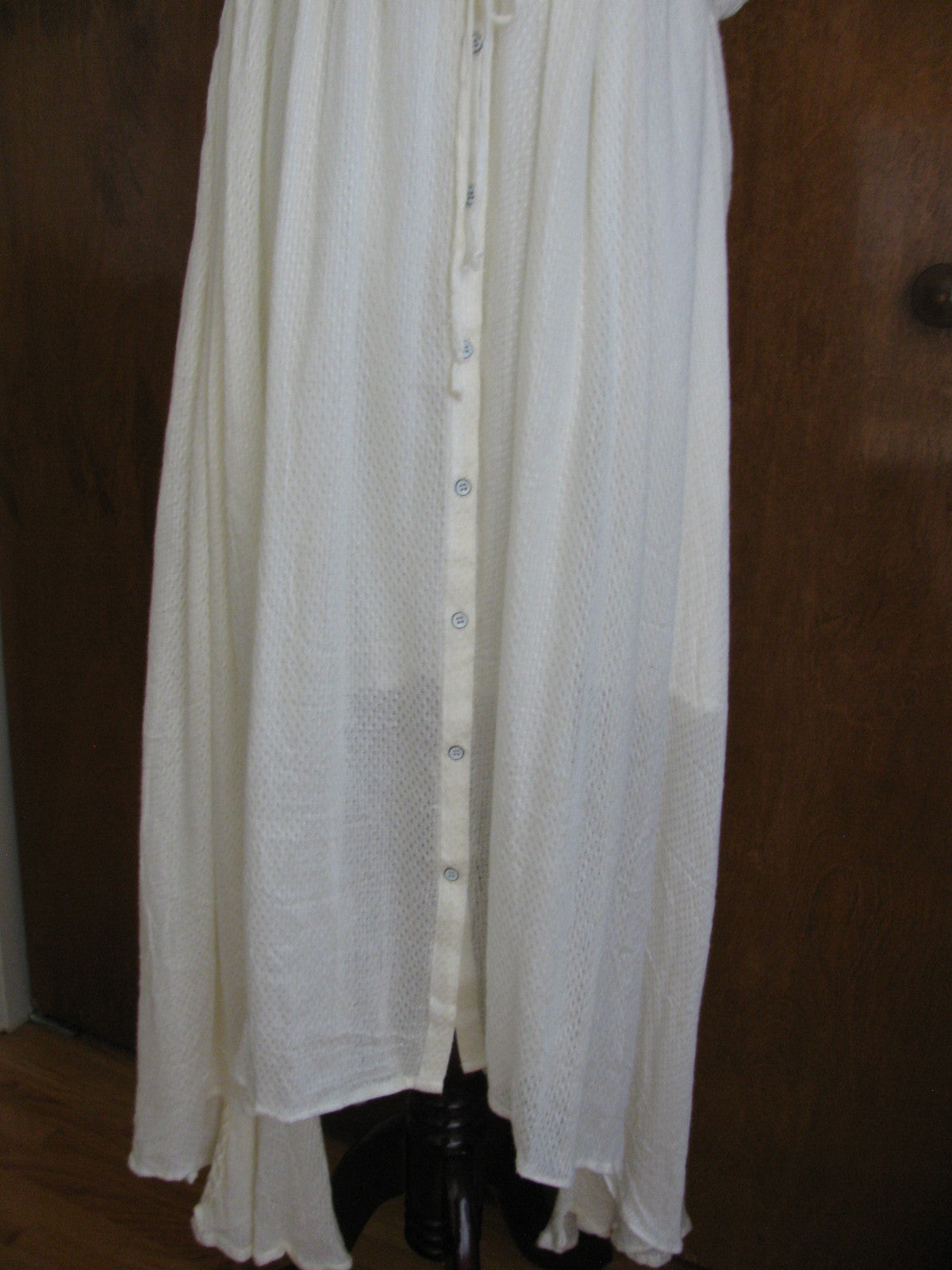 Free People women's off white soft rayon lined asymmetrical hem dress Small New