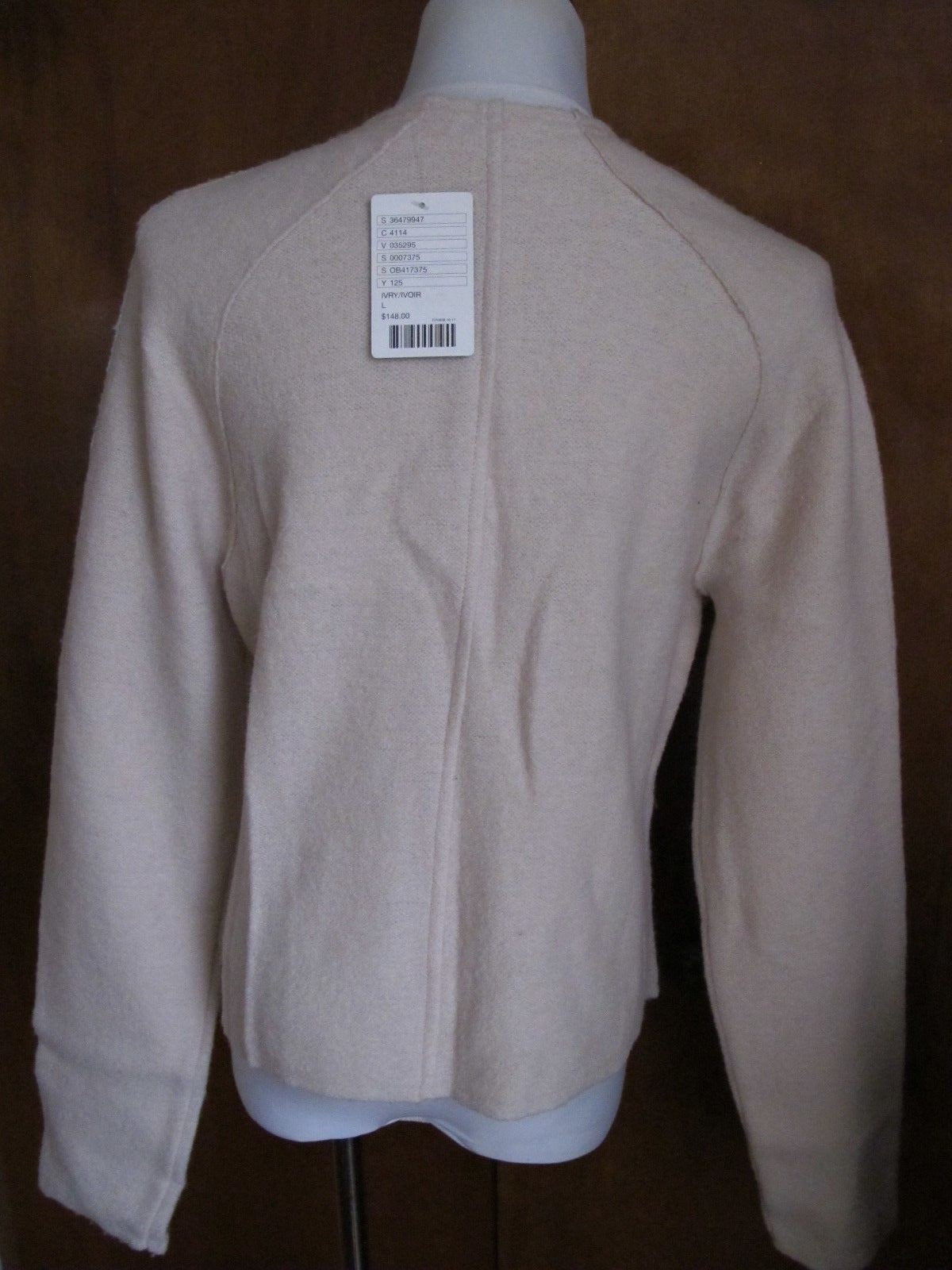 Anthropologie's women’s ivory detailed wool cardigansize Large NWT
