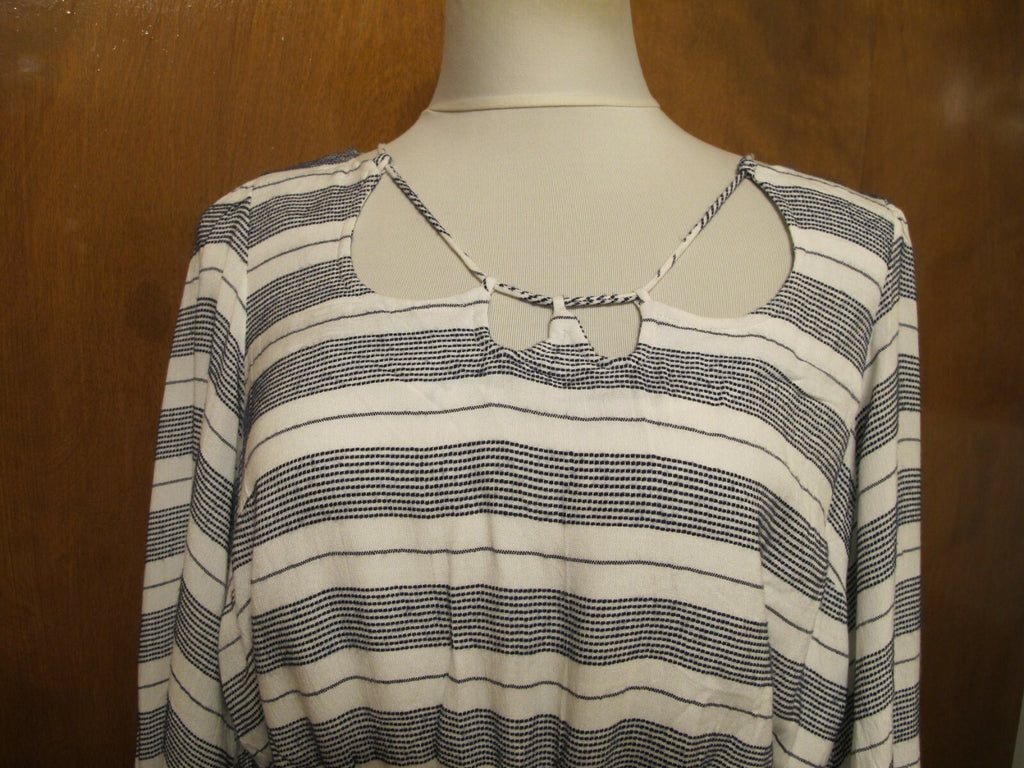 Anthropologie Holding Horses White/Black Lined Tie Romper Jumpsuit Large