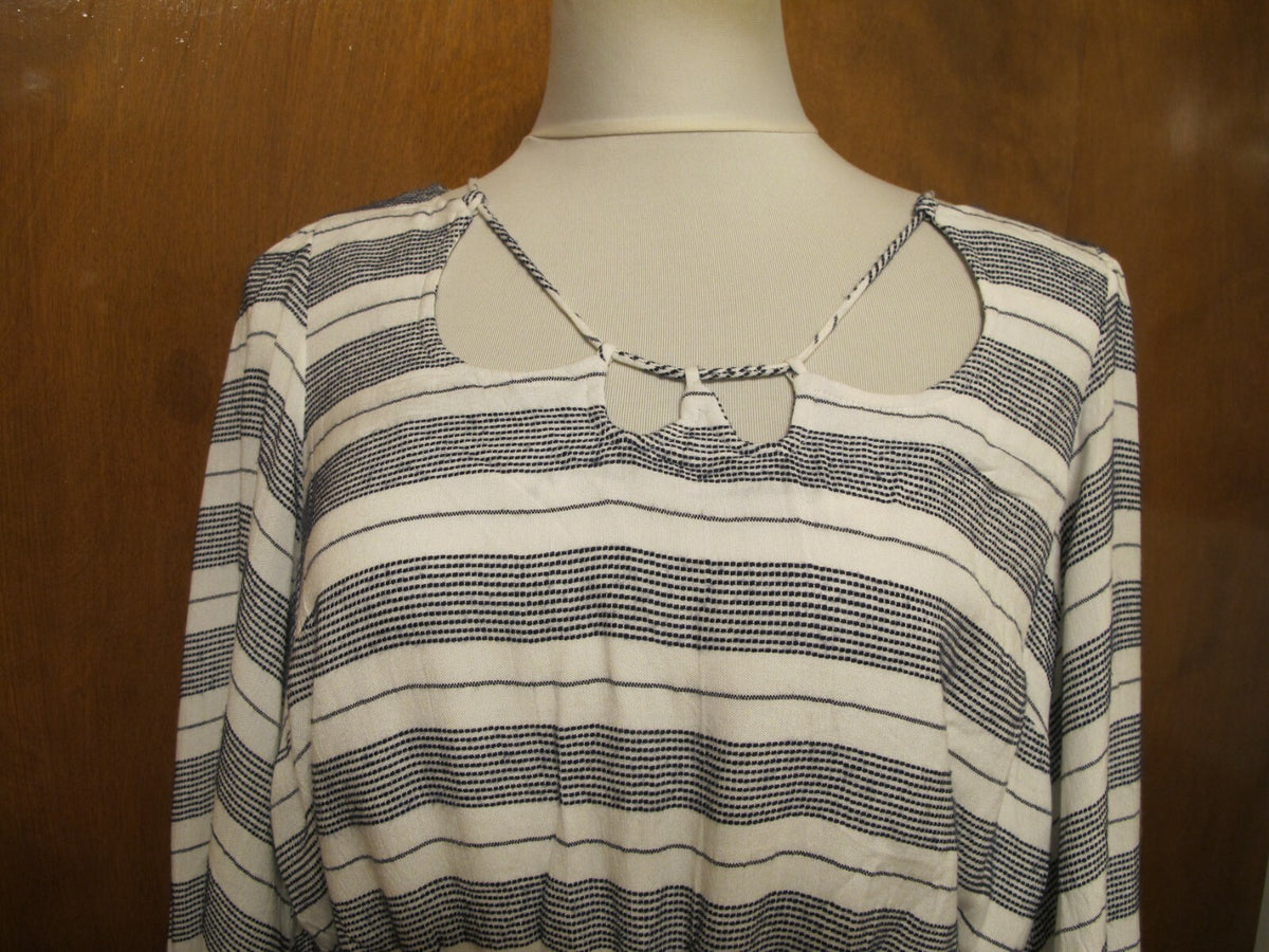 Anthropologie Holding Horses White/Black Lined Tie Romper Jumpsuit Large