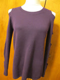 Bloomingdale Aqua Women's Purple Amethyst Cashmere Soft Cold-Shoulder Sweater