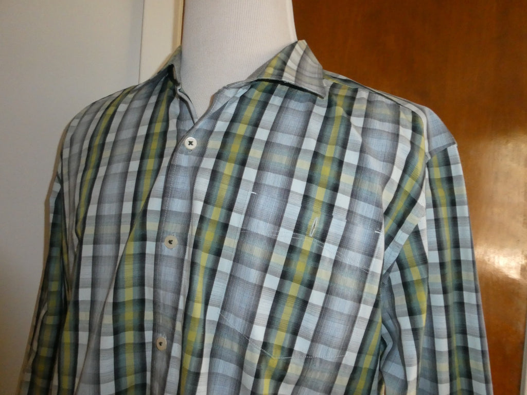 Tommy Bahama Island Modern Fit Shirt Men's XL Plaid 100% Cotton Button Front