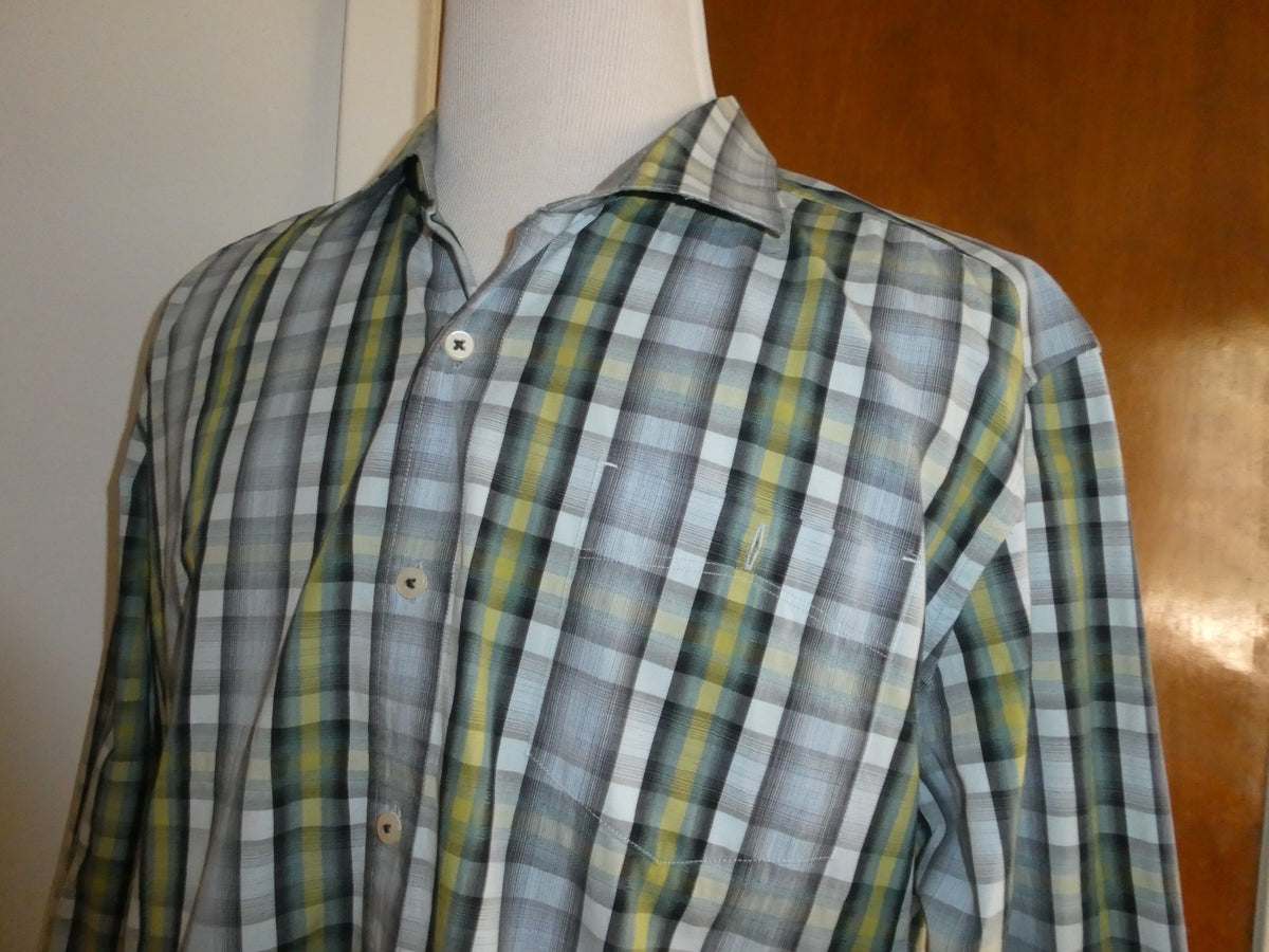 Tommy Bahama Island Modern Fit Shirt Men's XL Plaid 100% Cotton Button Front