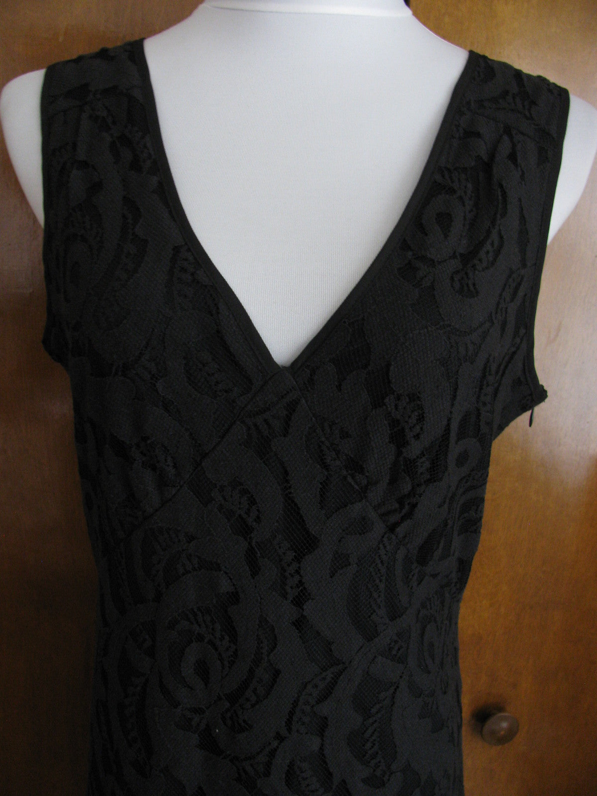 Impulse women's black fabric crafted lined evening dress Large 