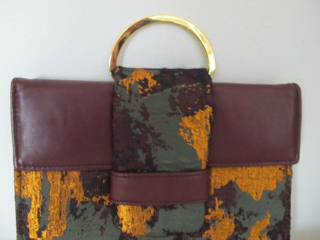  Anthropologie Parme Marin Women's Burgundy Evening Purse Bag Clutch 