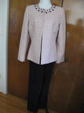 Tahari Asl Women’s Pink Black Pant Suit Set New