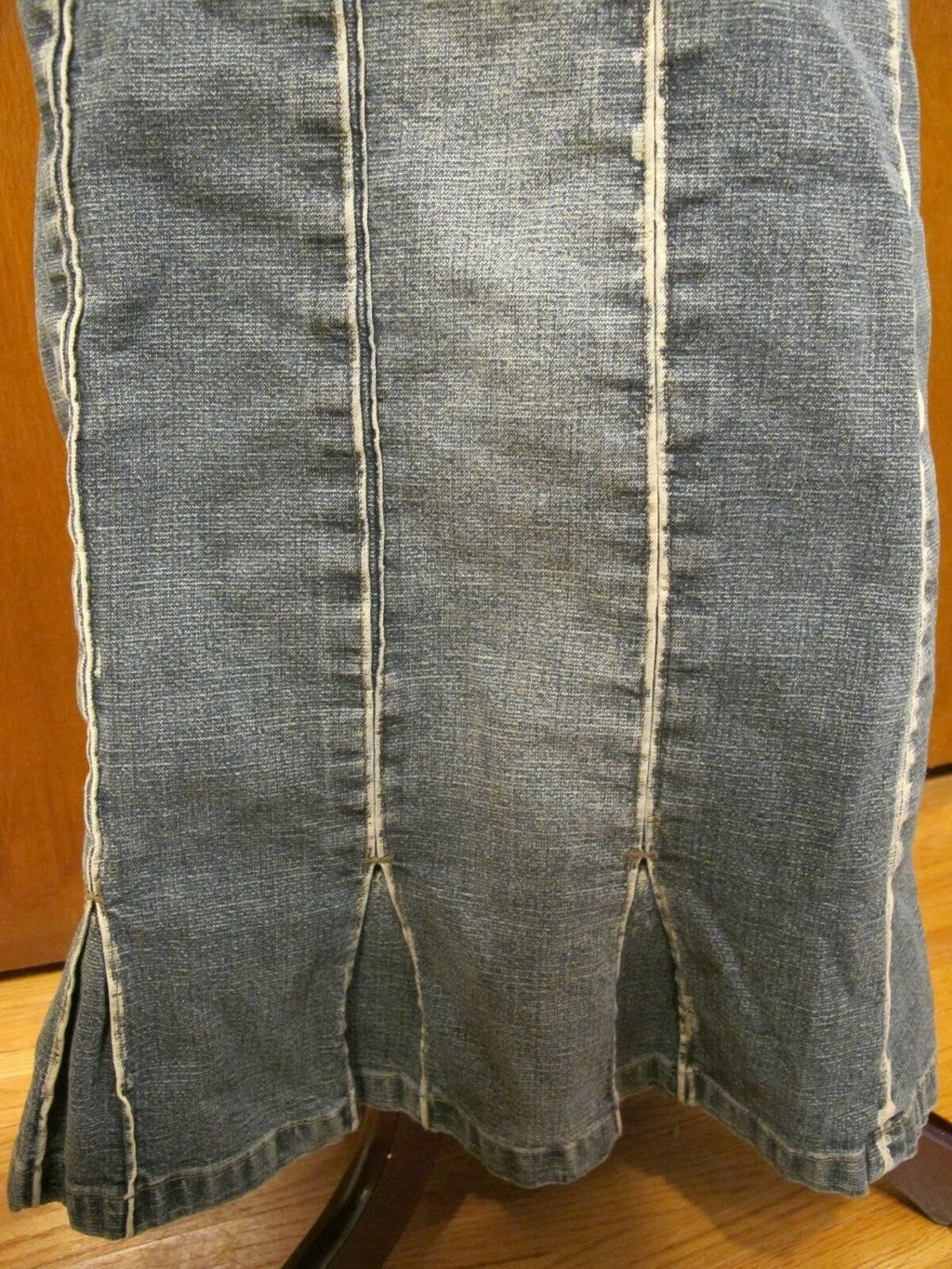 London Collection Women’s Denim Blue Fitted Skirt Size 38 USA 6 Pre Owned