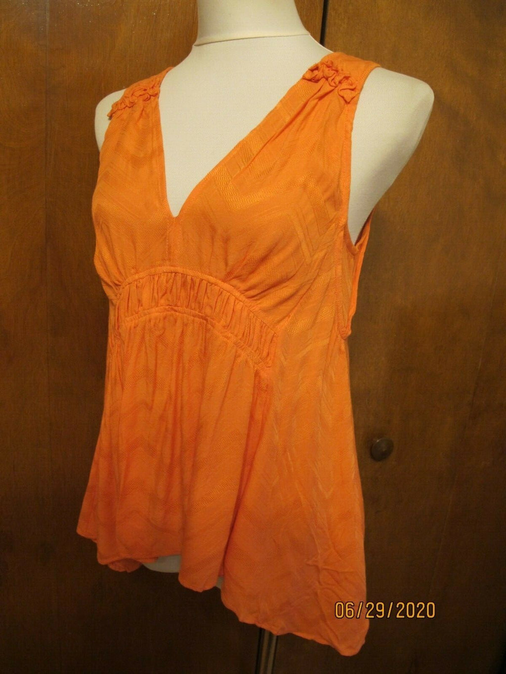 Anthropologie Maeve  Women's Coral Rayon Top 