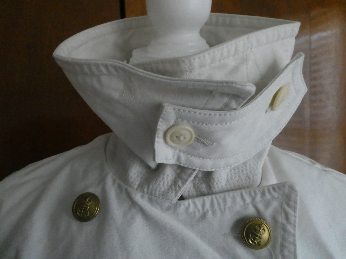 Denim&Supply Ralph Lauren Women White Military Peacoat Jacket Double Breasted