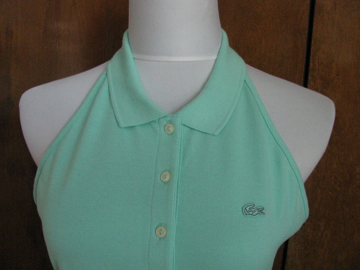 Lacoste women's green cotton halter dress New