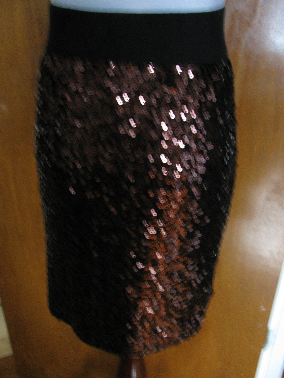 Michael Kors women’s black brown faux wrap evening skirt New